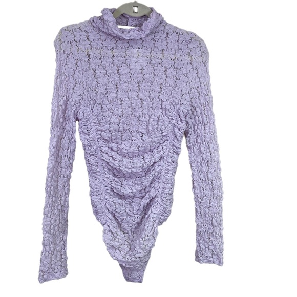 Free People Day N Night Lace Bodysuit In Orchid Ice Size Small Boho Festival - Picture 5 of 13